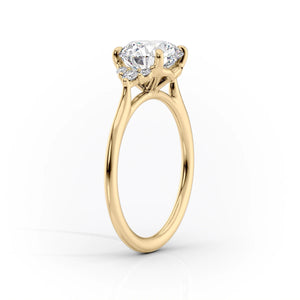 The Victoria Set  With A 2.5 Carat Princess 18K Yellow Gold Moissanite