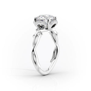 The Halo Twig Set With A 2 Carat Marquise 18K White Gold Lab Diamond