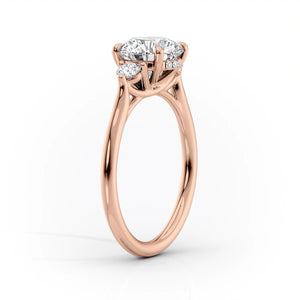 The Lia Set  With A 3.5 Carat Princess 18K Rose Gold Moissanite