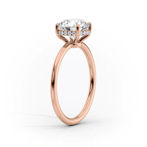 The Low Profile Kamellie Set With A 3 Carat Princess 18K Rose Gold Lab Diamond