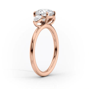 The Lauren Set With A 1.5 Carat Round 18K Rose Gold Lab Diamond