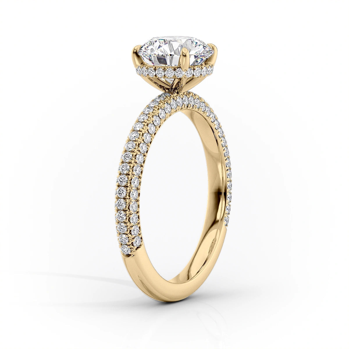 The Celine Set  With A 2.5 Carat Princess 18K Yellow Gold Moissanite