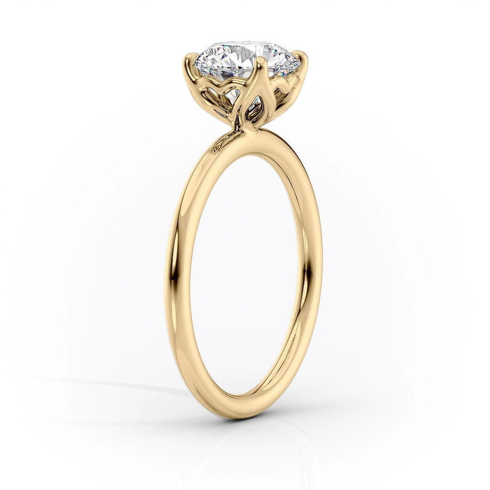 The Pave Alison Set  With A 4 Carat Oval 14K Yellow Gold Moissanite