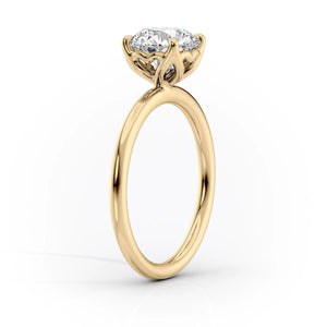 The Pave Alison Set  With A 4 Carat Princess 18K Yellow Gold Moissanite