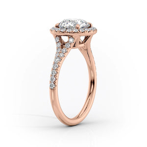 The Miley Set With A 1 Carat Round 18K Rose Gold Lab Diamond