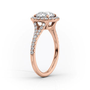 The Miley Set With A 3 Carat Radiant 18K Rose Gold Lab Diamond