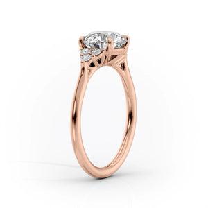 The Scarlett Set  With A 1.5 Carat Radiant 14K Rose Gold Moissanite
