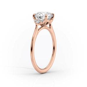 The Victoria Set  With A 2.5 Carat Oval 14K Rose Gold Moissanite