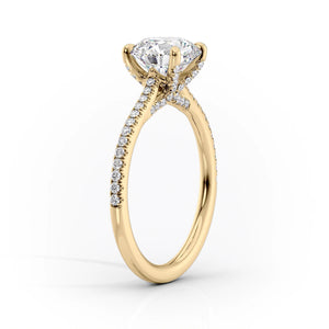 The Pave Claire Set  With A 3.5 Carat Radiant 18K Yellow Gold Moissanite