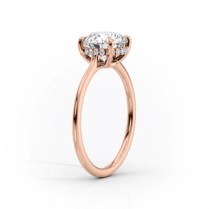 The Maia Set  With A 3 Carat Princess 14K Rose Gold Moissanite