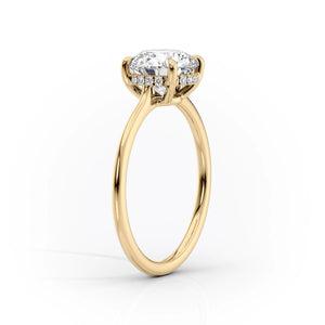 The Maia Set  With A 2 Carat Princess 14K Yellow Gold Moissanite