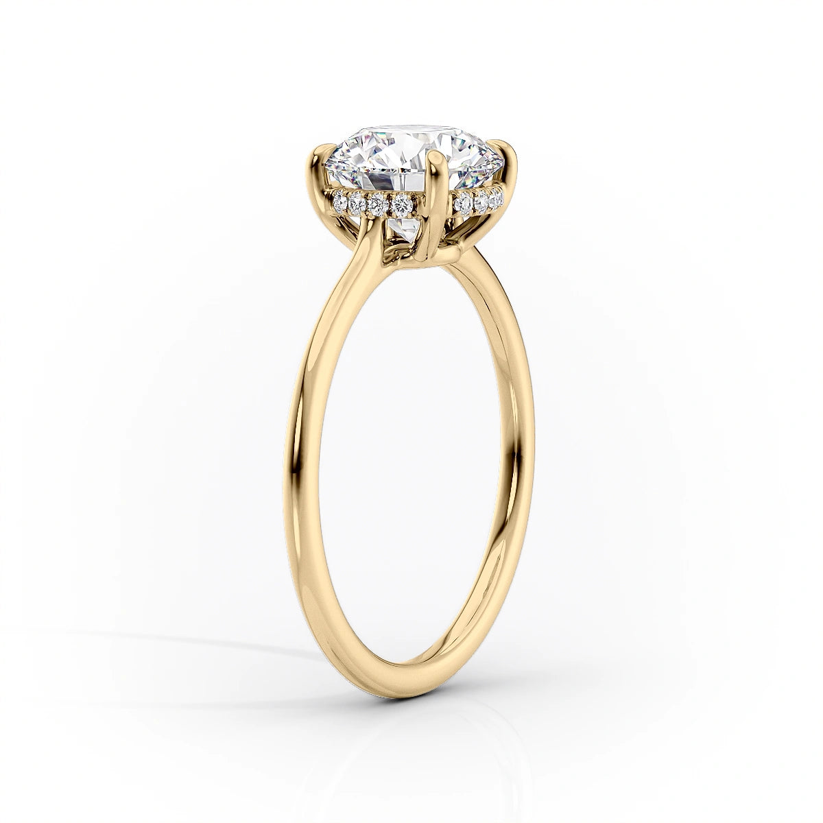 The Maia Set  With A 2.5 Carat Princess 18K Yellow Gold Moissanite