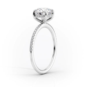The Kamellie Set  With A 1.5 Carat Pear 18K White Gold Moissanite