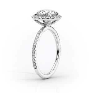 The Lenny Set  With A 2 Carat Oval 18K White Gold Moissanite