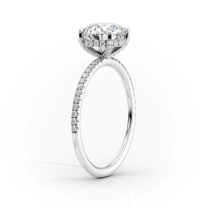 The Crown Kamellie Set  With A 2.5 Carat Princess 14K White Gold Moissanite