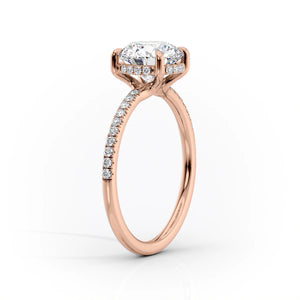 The Mandy Set  With A 1 Carat Round 18K Rose Gold Moissanite