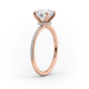 The Pave Nelly Set With A 3 Carat Pear 18K Rose Gold Lab Diamond