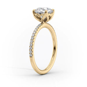 The Alison Set  With A 2.5 Carat Cushion 18K Yellow Gold Moissanite