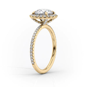 The Lenny Set With A 1 Carat Emerald 18K Yellow Gold Lab Diamond