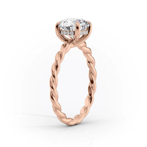 The Alice Set  With A 5 Carat Pear 18K Rose Gold Moissanite