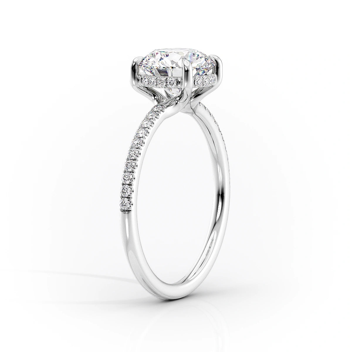 The Mandy Set  With A 1 Carat Pear 14K White Gold Moissanite