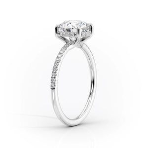 The Mandy Set  With A 1 Carat Pear 14K White Gold Moissanite