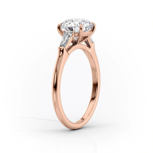 The Liv Set  With A 3.5 Carat Princess 18K Rose Gold Moissanite