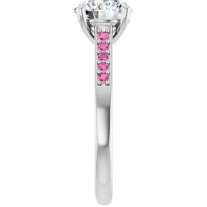 Pink Pave Engagement Ring